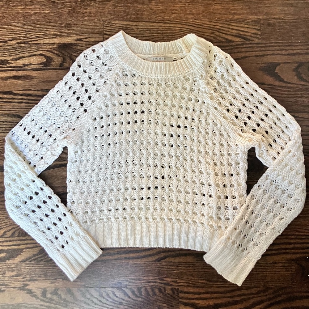 forever 21 knit sheer sweater